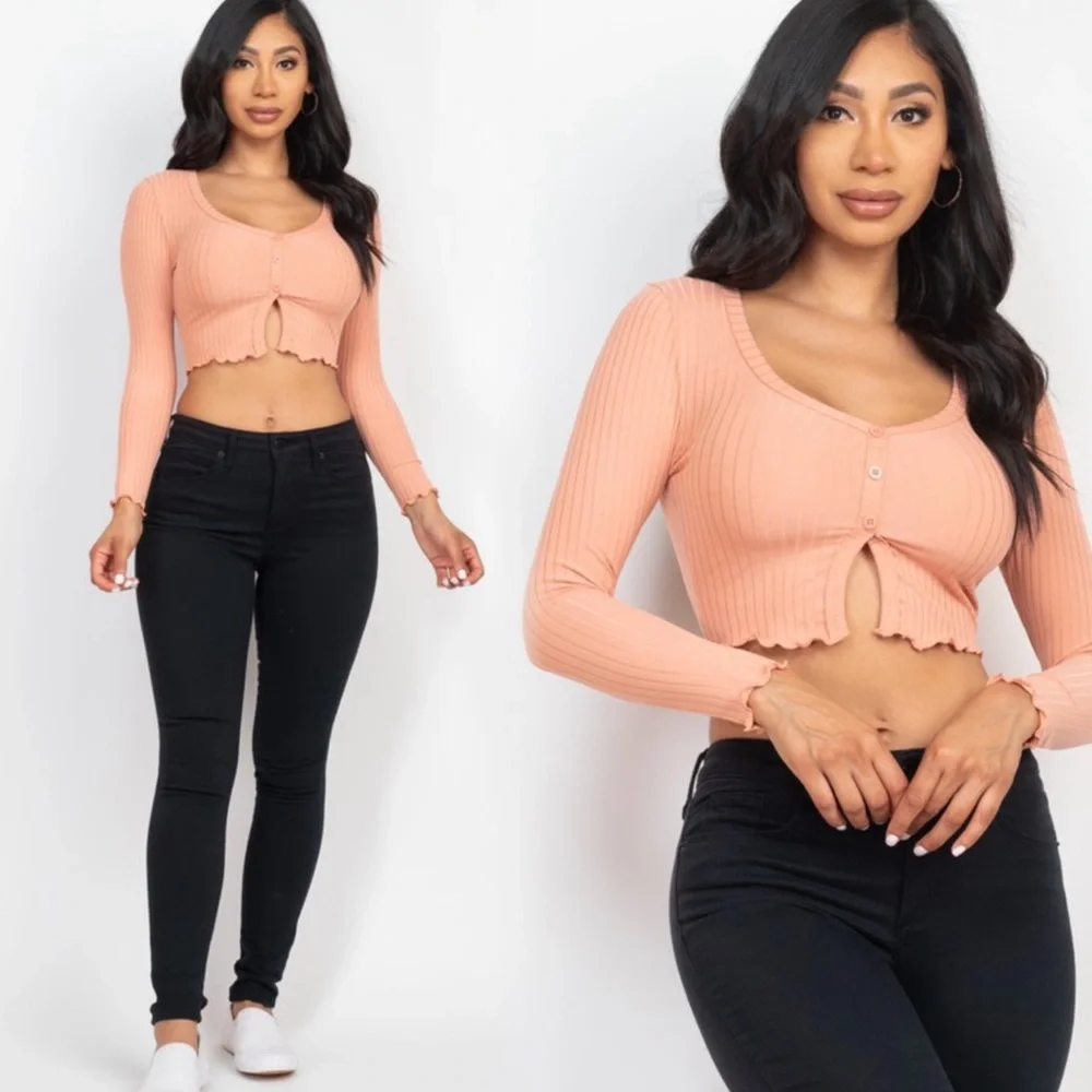 N/A ribbed cropped